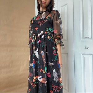 Aviary gothic chiffon dress